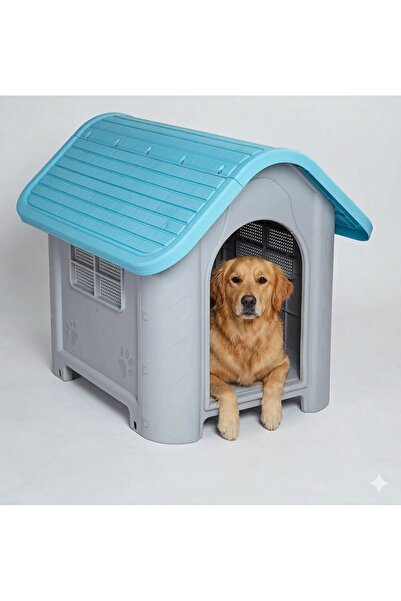 Missidea Brave Paws Plastik Köpek Kulübesi 85x71x66 cm Mavi
