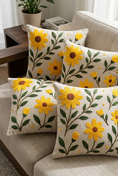 Çt Çeyizci Tekstil 4τμχ Θήκη διακοσμητικού μαξιλαριού , Ψηφιακό τύπωμα τμχ Δι...