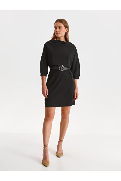 OEM Black midi dress with wide sleeves