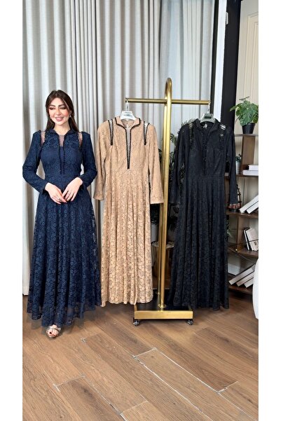 ٌRominz fashion فستان سهرة دانتيل فاخر بتطريز كريستال.