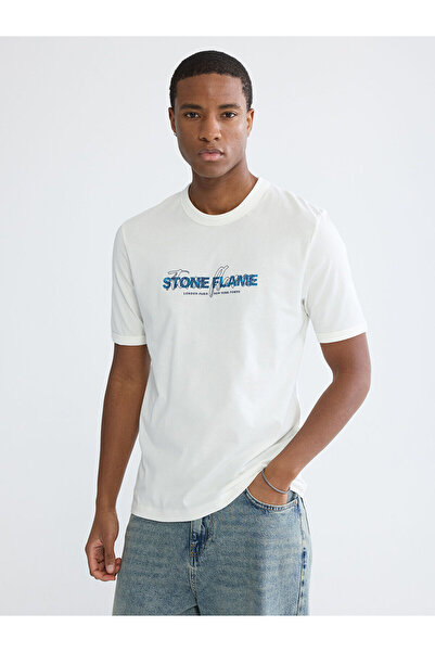 LC Waikiki Peak New Season Crew Neck Men's Printed Combed Cotton Men's T-Shirt