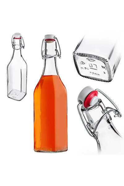 KADAX Sticlă de sticlă 500 ml 0,5 l pentru lichioruri, vin, 3 buc. cu dop de ...