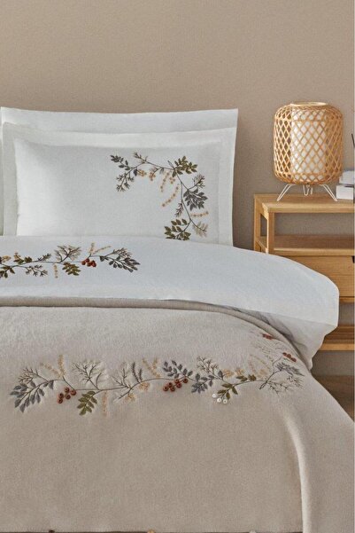 Nev طقم غطاء لحاف مطرز بالزهور (أوزديليك)