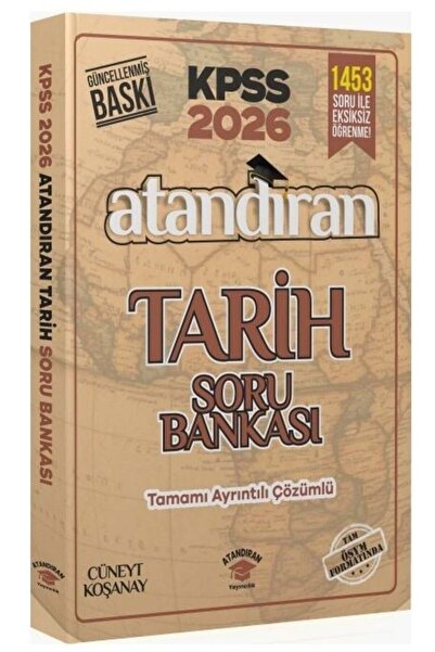 CBA Akademi Atandıran 2026 KPSS Tarih Soru Bankası Çözümlü - Cüneyt Koşanay A...