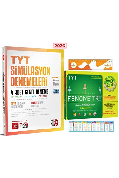 3D Yayınları TYT 4'lü Simülasyon Genel Denemeleri ve Tyt Fenometre (Fen Bilim...
