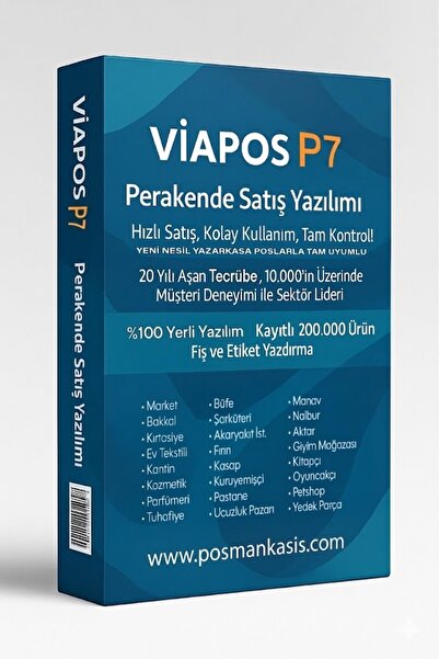 viapos P7 KASİS Kasa Satış Sistemi - Barkodlu Satış Programı