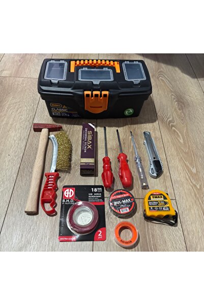 hırdamax Takım Çantası 12 Parça Tamir Seti | Çekiç Tornavida Metre Ev Alet Seti
