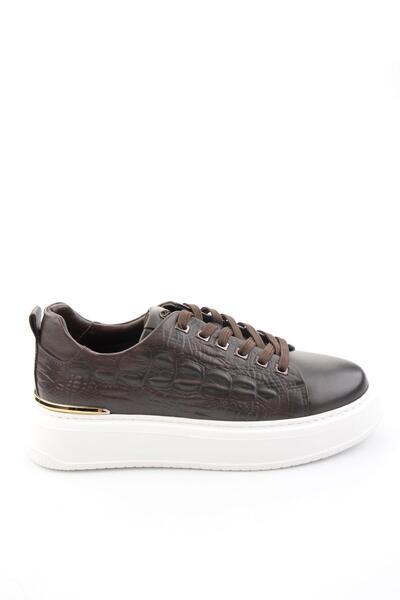 Bambi Siyah Hakiki Deri Erkek Sneaker E01398071043