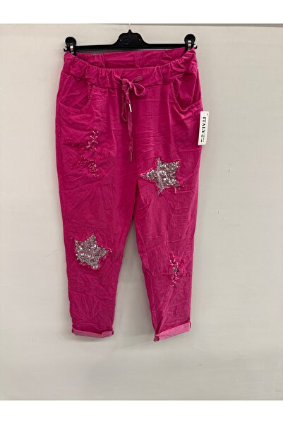 della moor Women's Italian Star D Patterned Sequined Elastic Waist Lace-Up L ...