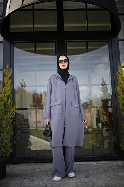 NS Moda Hijab Rota Set Gray-Model 563