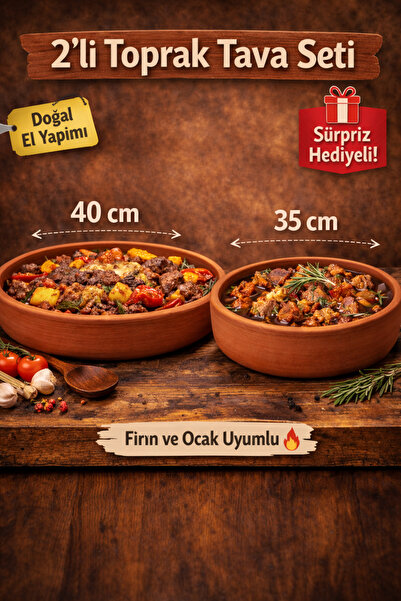 DestiHome Natural Handmade Baked Pan Set of 2