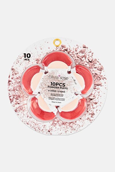 Olivia Rose 10 Pieces Mini Powder Puffs, Multicolor