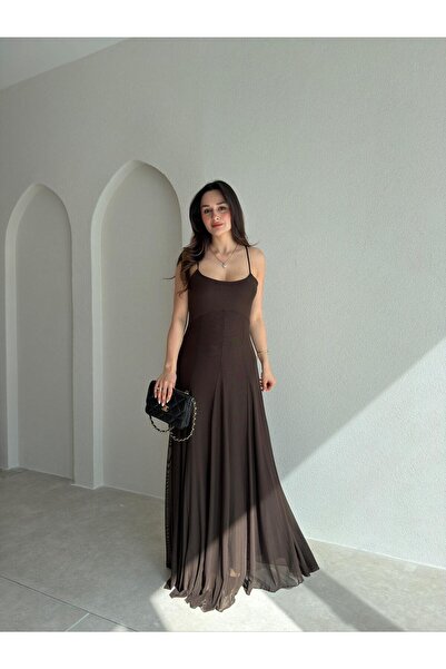 Mooi Butik Richard Maxi Dress 9020 - Bitter Brown