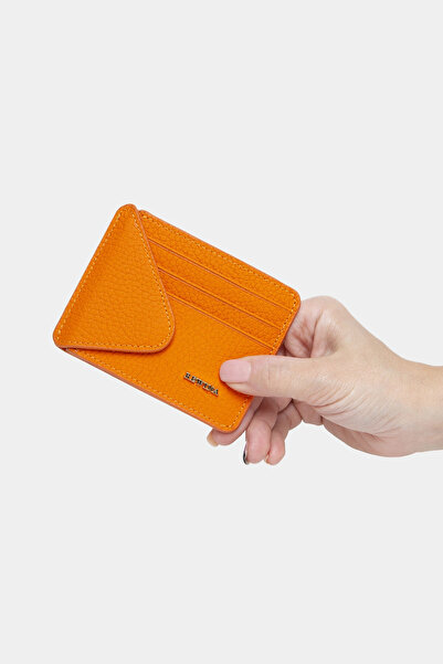 REWİNA Massarelli X Genuine Leather Women's Wallet and Card Holder Orange Mcz...