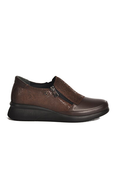 Aspor Brown Genuine Leather Women's Casual Shoes