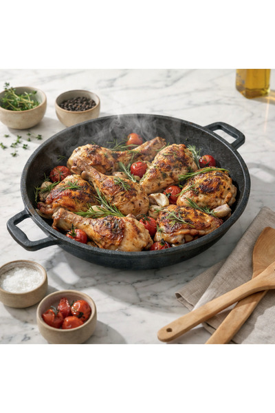 PoloChef Alya Döküm Fish Fritter Frying Chicken Pan 34 cm