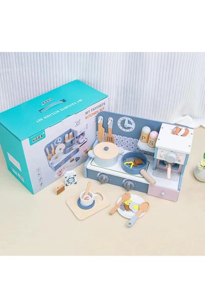 KABI Bucătărie de jucărie din lemn cu cafea espresso