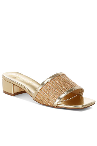 london Rag Women's Raffia Slip On Sandals in Gold