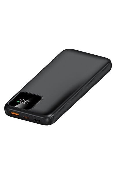 S-LINK IP-G16L 10000mAh PD20W Type-C+Lightning Kablolu Siyah LCD Taşınabilir ...