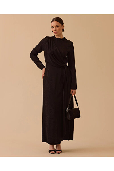 SCL Desenli Parlak Dokulu Uzun Elbise