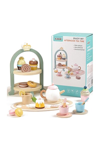 KABI Set de ceai din lemn cu 23 de accesorii