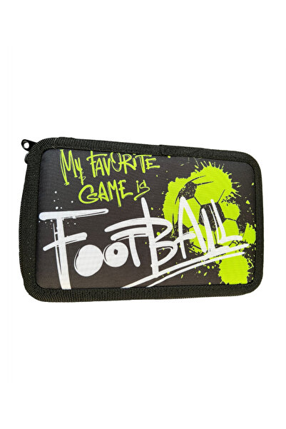 By TGA Football Game Pencil Case, 3 compartments, 19x12x6 cm, 32 pieces Green