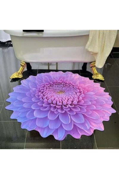 QGC Set de 2 covoare florale 3D, 60x60cm, 80x80cm, antiderapante și super abs...