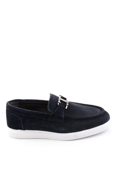 Bambi Ανδρικά παπούτσια Loafer από γνήσιο δέρμα Navy Blue E01697000302