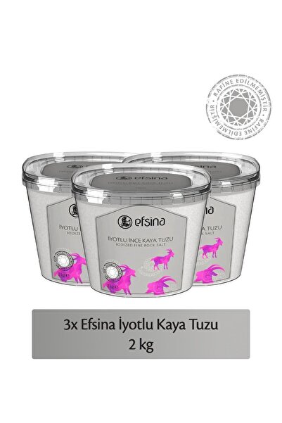 Efsina 3'lü Fırsat Paketi 2 KG İyotlu İnce Kaya Tuzu