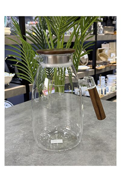 Doğudeko Lüx Borosilikat Cam Akasya Saplı 2200 Ml Sürahi