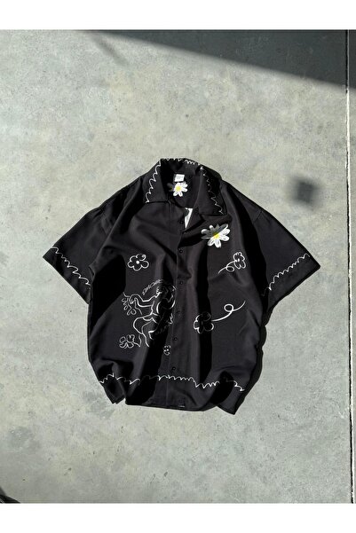 FO4RBS NIENTE Desenli Dubble Hürrem Kumaş Oversize Gömlek T