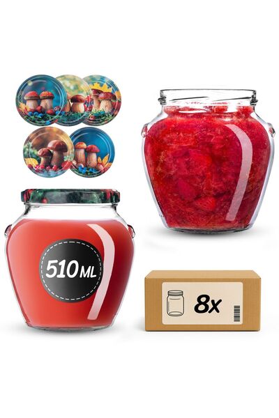 KADAX Preserving jar with screw cap, 82 mm, 580 ml, 8 pc