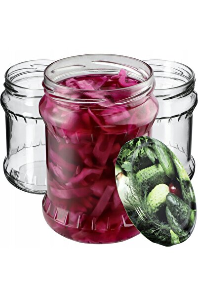 KADAX Borcan pentru conservare cu capac filetat, 82 mm, 500 ml, 8 buc.