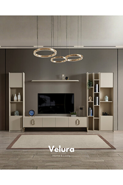 Velura Home & Living Monaco Tv Ünitesi - Takım (Kitaplıklar Dahil)