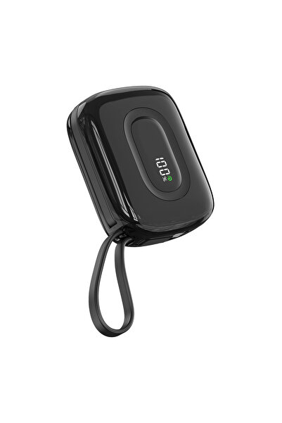 S-LINK P20M 10000mAh PD20W Type-C Kablolu Siyah LCD Taşınabilir Pil Şarj Ciha...