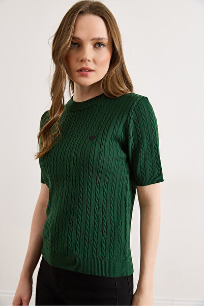 Olalook Γυναικεία Σμαραγδένια Πράσινη Καρδιά Με κέντημα Πλεκτά Μαλλιά ελαφρύ ...