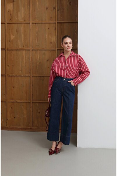 roea Çizgi Ve Hem Detail Premium Jean Navy Blue