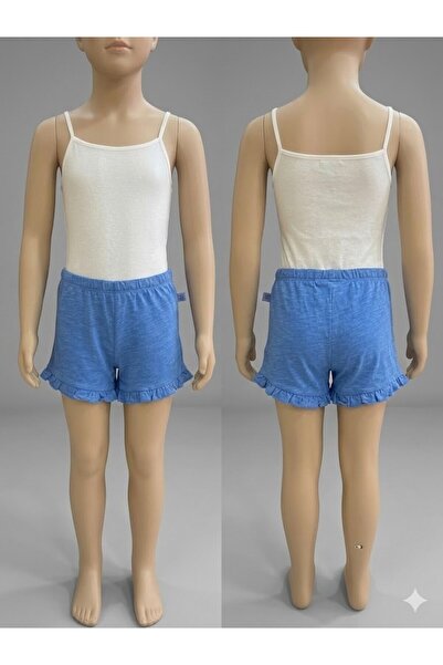 Benetton شورت بناتي أزرق