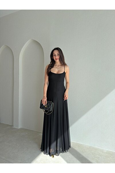 Mooi Butik فستان ريتشارد ماكسي 9020 - أسود