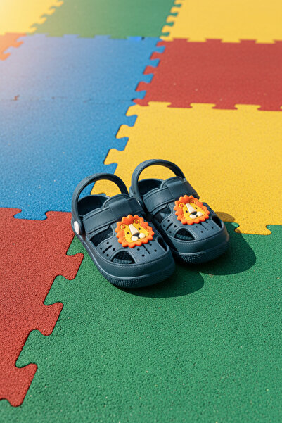 NorthAegean Lacivert Çocuk Sandalet – Hayvan Figürlü Kaydırmaz Yazlık Çocuk T...