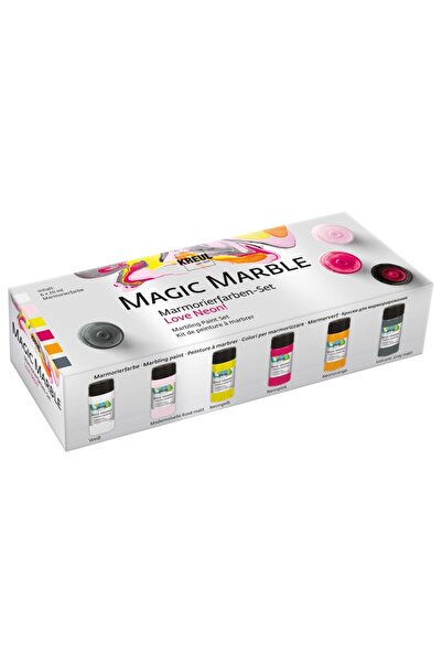 Kreul Magic Marble Marbling Love Neon! Kreul, set de 6 bucăți x 20 ml