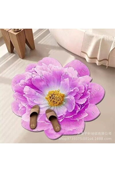 QGC 3D Floral Carpet, Set of 2, 60 x 60 cm, 80 x 80 cm