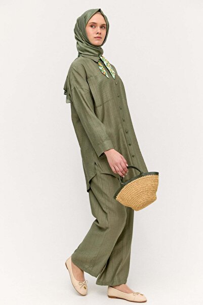 Setrms Çizgi Dokulu Oversize Takım