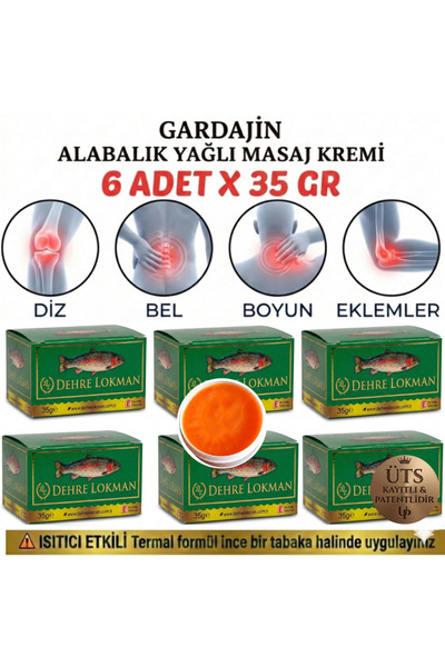 Dehre Lokman Gardajin Trout Oil Massage Cream 35 Gr X 6 Pcs. (for Knee, Waist...