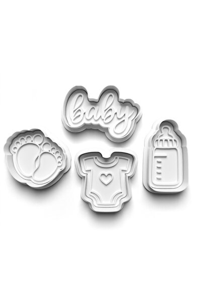 LİYA3D Baby Themed Cookie Mold Set – 4-Piece 3D Printing Sugar Dough and Cook...