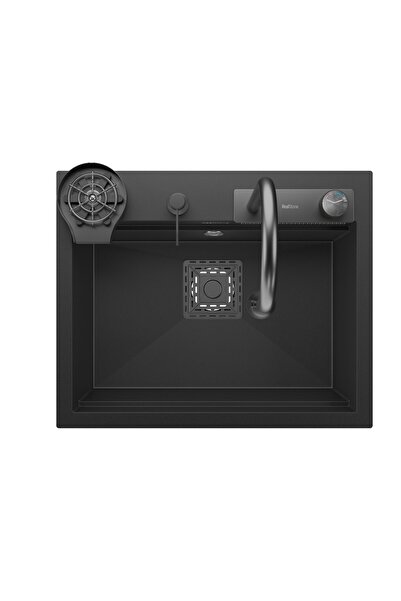 RealStone Real Stone Angel Granit Akıllı Eviye Seti Siyah