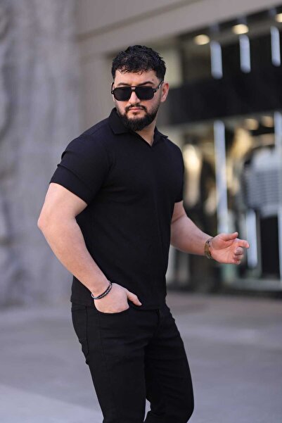 L-KOM Men's Polo Neck Short Sleeve T-Shirt