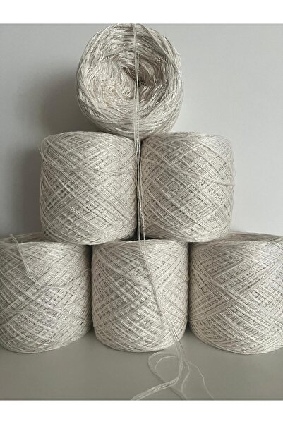 İPEK YÜN İPLİK DÜNYASI Koton Fire de tricotat mercerizate italiene (Ecru) Sim...