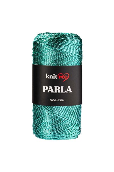 knitme Parla Nil Yeşil Simli Çanta ve Aksesuar Örgü İpliği