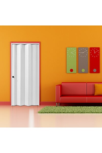 FARAN DEKORASYON 115 X 215 Beyaz Renk Camsız Pvc Akordiyon Kapı